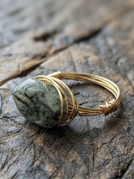 Artisan Jewelry - Gold Wire-Wrapped Ring size 8